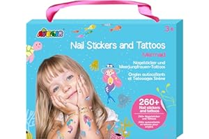 Avenir Creative Set | Mermaid Nail Stickers & Tattoos | Nail Art Decals Self-Adhesive Cute Nail Supplies Art Design Decoration Accessories Temporary Stickers for Children Aged 3+