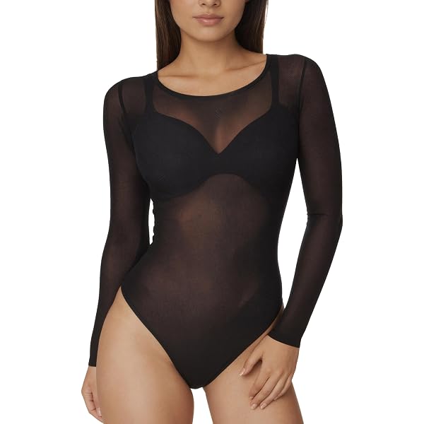 Maglia da donna a maniche lunghe, elegante con paillettes, top da donna, casual, scollo rotondo, a maniche lunghe, sexy, con paillette, per club e feste, Rosa acceso., S