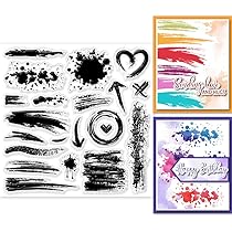 GLOBLELAND Timbri Trasparenti In Silicone - Sfondo Macchie, Tè E Graffiti - 21x14,8 Cm Per Card Making E Scrapbooking