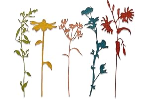 GOWXS 5 troqueles de corte de tallos de flores silvestres para hacer tarjetas, plantillas de corte para bricolaje, álbumes de recortes, álbum de fotos, troqueles de papel decorativos en relieve para hacer