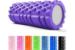 unycos - Foam Roller【Carico 130 kg】Rullo Massaggio Muscolare per Gambe, Schiena, Braccia, Trigger Point, Automassaggio, Yoga, Pilates, Physio, Fitness | Ultraleggero in EVA Dura 33x14 cm (Viola)