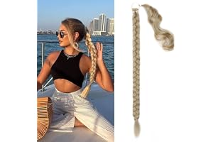 Braid Extensions hästsvans förlängning med hårsnodd, naturligt syntetiskt hår, flätor, hårförlängningar för flätning, lång ponytail brun hårstycke för kvinnor, 80 cm