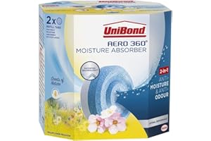 UniBond AERO 360° Moisture Absorber Wildflower Meadow Refill Tab, Aromatherapy, Ultra-Absorbent and Odour-Neutralising, for AERO 360° Dehumidifier, Condensation Absorbers, Twin Pack (2 x 450g)