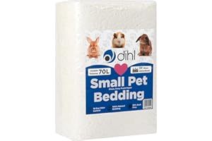 Dihl 70 Litre, White, Super Absorbent Paper Bedding for Small Animals. Absorbs 6 Times its Weight in Liquid. Hamster, Mice, Rat, Rabbit, Guinea Pig Gerbil Cage Substrate – 70L