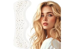 Kabwea 4 tatuajes faciales con purpurina, pecas, tatuajes temporales, tatuajes adhesivos para adultos