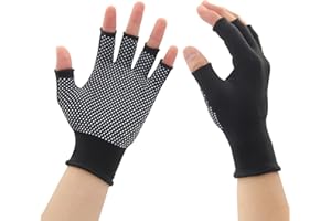 KkaFFe Lightweight Gloves, Men and Women Half-Finger Slip Breathable Fingerless Work Gloves for Construction Nylon Fitness Cycling Motorcycle Gloves (5 Half Finger)
