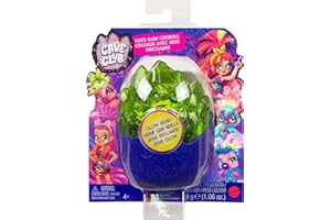 Cave Club Cristal con 4 sorpresas, incluye dinosaurio bebé, juguete para niñas y niños +4 años (Mattel GVR69)