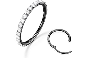 BodyBonita Nasenring Hoops - 316L Edelstah Nasenpiercings 20G/18G/16G CZ Conch Helix Piercings Schmuck Septum Piercing Knorpel Ohrring Rook Tragus Daith 6/7/8/9/10/11/12mm - Gold/Silber/Schwarz