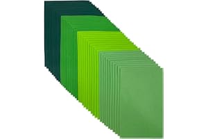 Jtnohx Feltro Colorato, Tessuto in Feltro per Lavoretti 20x30 cm, Foglio Quadrata 1,4 mm, Pannolenci Colorati Morbido per L'artigianato e il Cucito 4 Colori 40 Pezzi(Serie Verde)