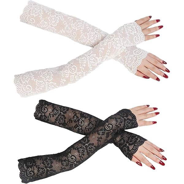 Gant - Mitaine,Gants Longs Noirs à élasticité Fine Pour Femmes,gants Gothiques élégants Pour