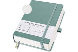 GOSIRM Notizbuch A5 Dotted, Hardcover Journal Notebook Notizbücher mit 320 Nummerierte Seiten, 100 g/m² Tintenfestes Papier, Gepunktet Tagebuch für Frauen Schule, Büro, Künstler Schreiben/Zeichnen, Grün