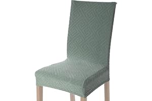 Viste tu hogar Pack 4 Stuhlhusse 45–55 cm, 100% hochwertiges Polyester, elastisch, leicht anzubringen und zu reinigen, Design Labyrinth, Wassergrün