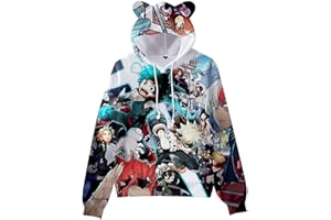 Anjinguang My Hero Academia Anime Hoodies Friends Printed Jumper Sweatshirt for Men and Women Boys Girls XXS-4XL