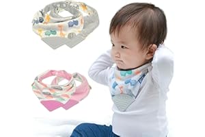 OAYGAT Baby Bibs Newborn Toddler Baby Bandana Dribble Bibs Super Soft and Absorbent Drooling Bib with Teether Infant Teething Bib with Snaps Toddler Bibb Teething Toy for Boys Girls Unisex Infant Toddlers