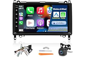 NHOPEEW Radio samochodowe z Androidem dla Mercedes Benz A/B/V klasa W169 B200 W639 Vito Viano Sprinter, ekran dotykowy Apple Carplay i Android Auto/Wi-Fi + kamera cofania AHD 2 + 32G