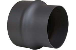 LANZZAS - Élargissement pour tuyau de poêle de 120 mm à 150 mm, couleur : noir métallisé, (diamètre : 150 mm).