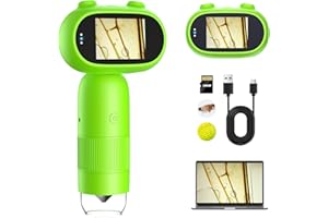 LEIPAN Microscope for Kids, 1000X Handheld Digital Miniscope with 2.0" IPS Screen, 32GB SD Card, Support 1080P Photo & Video Record, Nature Science Edu Toys Gift for Children Birthday Ages 3-12