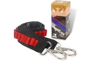 EKIND Toy Gun Bullet Shoulder Strap Darts Bandolier Kit Ammo Storage Holder Compatible for Nerf Elite Blasters (2 Point Tactical Shoulder Strap - Red)