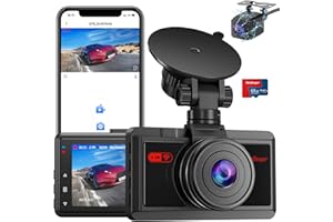 WEBEQER Dash Cam Auto, WiFi Telecamera per Auto, 2.5K+1080P Full HD Doppio Dash Cam, Controllo APP, WDR, Visione Notturna, Grandangolare di 170°+140°, Monitor di Parcheggio, G-Sensor, Registrazione in Loop