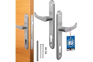 KOTARBAU® Poignée de Porte 90 mm Gauche Droite pour Cylindre Profilé Ensemble de Porte Argent Garniture de Porte de Chambre Aluminium