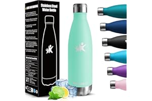 HoneyHolly Botella Termica - 500ML - Botella agua Acero Inoxidable, Termo con pared Doble Aislamient, de Fugas, Cantimplora Termica para Niños, Deportiva, Gym - Conserva 12 Horas Caliente, 24 frio