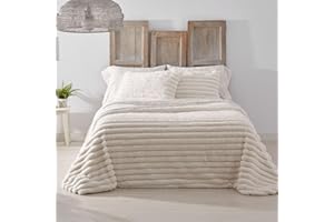 Burrito Blanco | Colcha edredón Invierno con Borreguillo | Cama de 90cm. (+Medidas Disponibles) | Diseño 438 | Color Crema (180x260cm.)