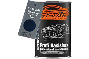 TRISTARcolor Motorcykellack burk för Suzuki 33J Novelty Black Metallic 1,0L