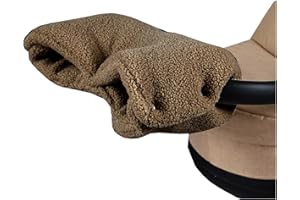 BabyLux Bouclé Handwärmer – Warmer Kinderwagen/Buggy Handmuff für Winterspaziergänge – Weich, Winddicht, Waschbar, Universalgröße - Eltern lieben ihn (Bouclé - Braun)