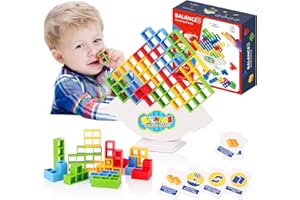 Porwke Children's Games Stacking Toys for 4 5 6 7 8 Year Old Girl Gifts age 3-12 Year Olds Boys Toys age 4-10, Kids Games Board Games Kids Toys 6 7 8 Year Old Boy Building Toys Xmas Gifts 64 Pcs