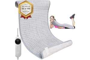 TOPSOSO Extra Large Heating Pad - 20"x 40" Electric Heating Pad, Fast Heating Warm Pad, 10 Heat Settings Washable Soft Heat Pad, Dry & Moist Heat for Shoulders, Neck,Abdomen, Back,Limbs