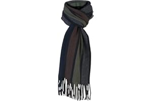Giovanni Cassini Mens Luxury Italian Inspired Stylish Warm Knitted Striped Winter Scarf One Size
