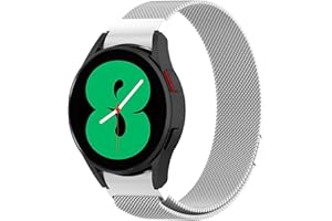 Keecuty Metalowy pasek kompatybilny z Samsung Galaxy Watch 4 Pasek 40 mm 44 mm/Galaxy Watch 4 Classic/LTE Pasek 42 mm 46 mm, mediolańska pętla ze stali nierdzewnej siatka magnetyczna