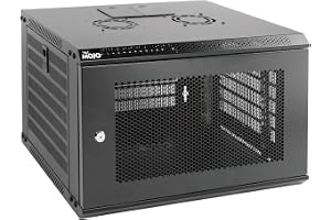 Tecmojo 19 tum 6U 450mm djup Nätverksskåp, Väggmonteringsserverskåp, IT-Nätverksrackhölje, Låsbar Dörr och Sidoväggar, Perfor
