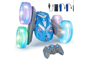 Cocopa Macchina Telecomandata per Bambini con Luce, Giochi Bambini 4 5 6 7 8 9 Anni, Regalo Bambino 3-12 Ragazzi Regali Giocattoli Natale Compleanno, Auto Radiocomandata 4X4 Truck Giochi Esterno (Blu)