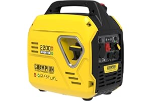 CHAMPION POWER EQUIPMENT Champion 2200 « The Mighty Atom » (Dual Fuel GPG/générateur d'essence, 2,2 kW, avec indicateurs LED, avec mode ECO) 92001i-DF-EU