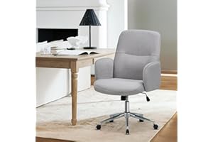 COLAMY High Back Shell-shaped Office Chair, Modern Ergonomic Home Computer Desk Chair with Adjustable Height, Tilt Tension, Swivel Rolling Lounge Task Chair for Adult Working/Relaxing (Light Grey)
