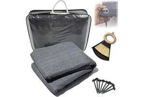 RATSTONE Alfombra De Suelo De Camping 3mx2,5m,Lona Suelo Alfombra Camping Exterior,Suelo De Polietileno (Hdpe) con Ojales De Acero Inoxidable - Muy Robusta y Lavable,Bolsa De Transporte(Gris)