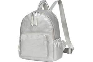 VASCHY Mini PU Leather Backpack Girls Women Backpack Fashion Lightweight School Bag for Women