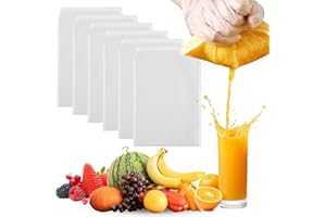 SUNNIFLY Sacchetti Filtranti per Alimenti 6 Pezzi, Garza Alimentare 100 Mesh (20x30 cm) per Filtrare Liquidi, Formaggio, Tè, Tessuto Denso, Filtro Senza Residui con Chiusura a Cordino