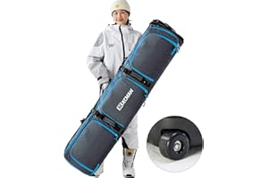 XCMAN Bolsa de Snowboard Acolchada con Ruedas, Longitud Ajustable 63-75 Pulgadas, Bolsa Acolchada para Viajar al Aire, Capacidad de Carga 100L