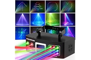 Vicalo Jeux de Lumiere pour Soiree, lumière de fête pour réunions de famille avec DMX 512, éclairage disco DJ 2D RGB avec contrôle musical et télécommande, cadeau parfait pour Noël, anniversaire, fête