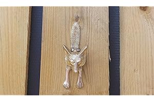 THORNESS Solid Brass Fox Door Knocker, Polished unlacquered Finish, Handcrafted Animal Design, Elegant Front Door Hardware, Traditional Vintage Style