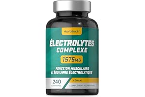 HORBÄACH Electrolytes Hydratation 1575mg | 240 Comprimés | Electrolytes Sans Sucre Avec Sodium, Calcium, Magnesium Potassium - Énergie, Fonction Musculaire Sport, Fatigue | par Horbaach