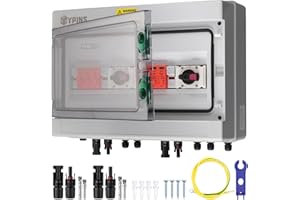EYPINS Scatola di Collegamento Solare PV Fotovoltaico DC 1000V,2 in 2 out,Impermeabile IP65,Adatto per Sistemi di Pannelli Solari Connessi alla Rete e non Connessi alla Rete