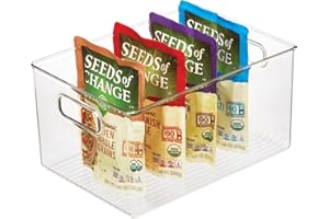 iDesign Fridge Organiser, Stackable Storage Container with Handles, Extra Large BPA-free Clear Drawer Organizer for Kitchen, Fridge and Refrigerator, Practical Organization for Kitchen