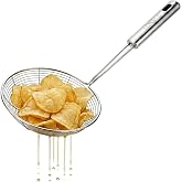 Stainless Steel Spider Skimmer - Mesh Skimmer Spoon with Handle for Daily and Professional Use - Steel Wire for Straining Wat