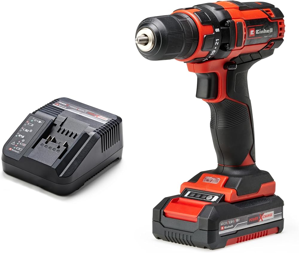 Einhell Akülü Vidalama TC-CD 18/35 Li (1x1,5 Ah) 4513914 | PXC | 18 V | 35 Nm | 10 mm mandren | 1 vites | 21+1 tork kademesi | LED aydınlatma | 1.5 Ah akü ve şarj cihazı