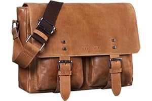 STILORD 'Hunter' Serviette Cuir Hommes et Femmes Vintage Sac à Bandoulière pour Enseignant étudiant élégant Dossiers Ordinateur