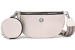 YISUOHOOM riñonera Mujer Beige Cuero Bolso Bandolera Bolsa Mujer Moda Bolso movil con Monedero