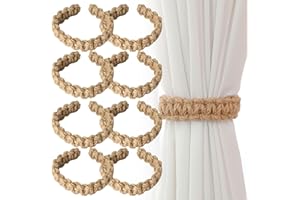 SYHDFXKNP 8 Piezas Sujeta Cortinas Alzapaños Cortinas DiseñO Tejido a Mano Resistente y Estable de AlgodóN y Lino Adecuado para SalóN Cocina Dormitorio y Exteriores